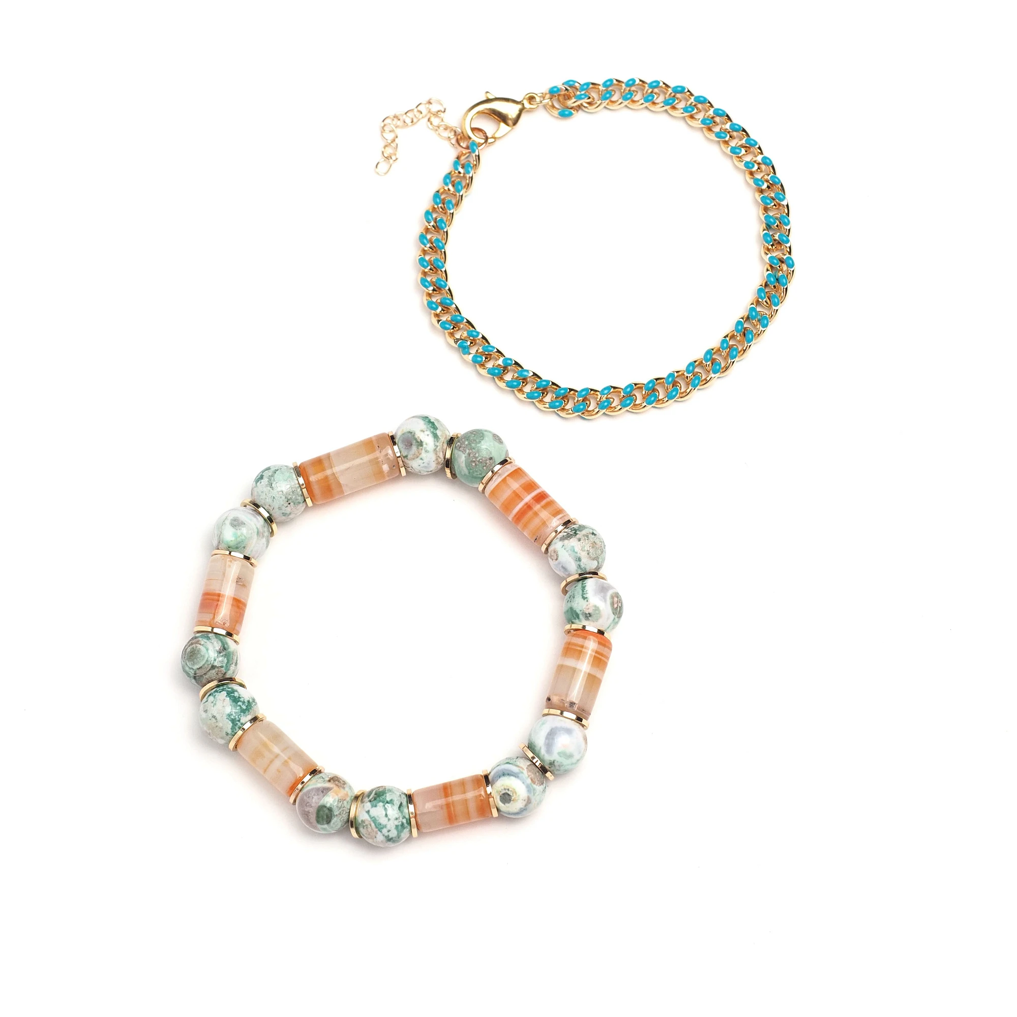 Комплект из 2-х браслетов из Агата