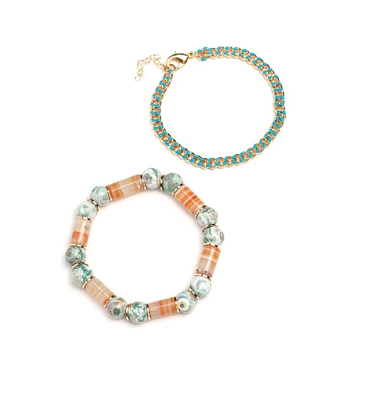 Комплект из 2-х браслетов из Агата