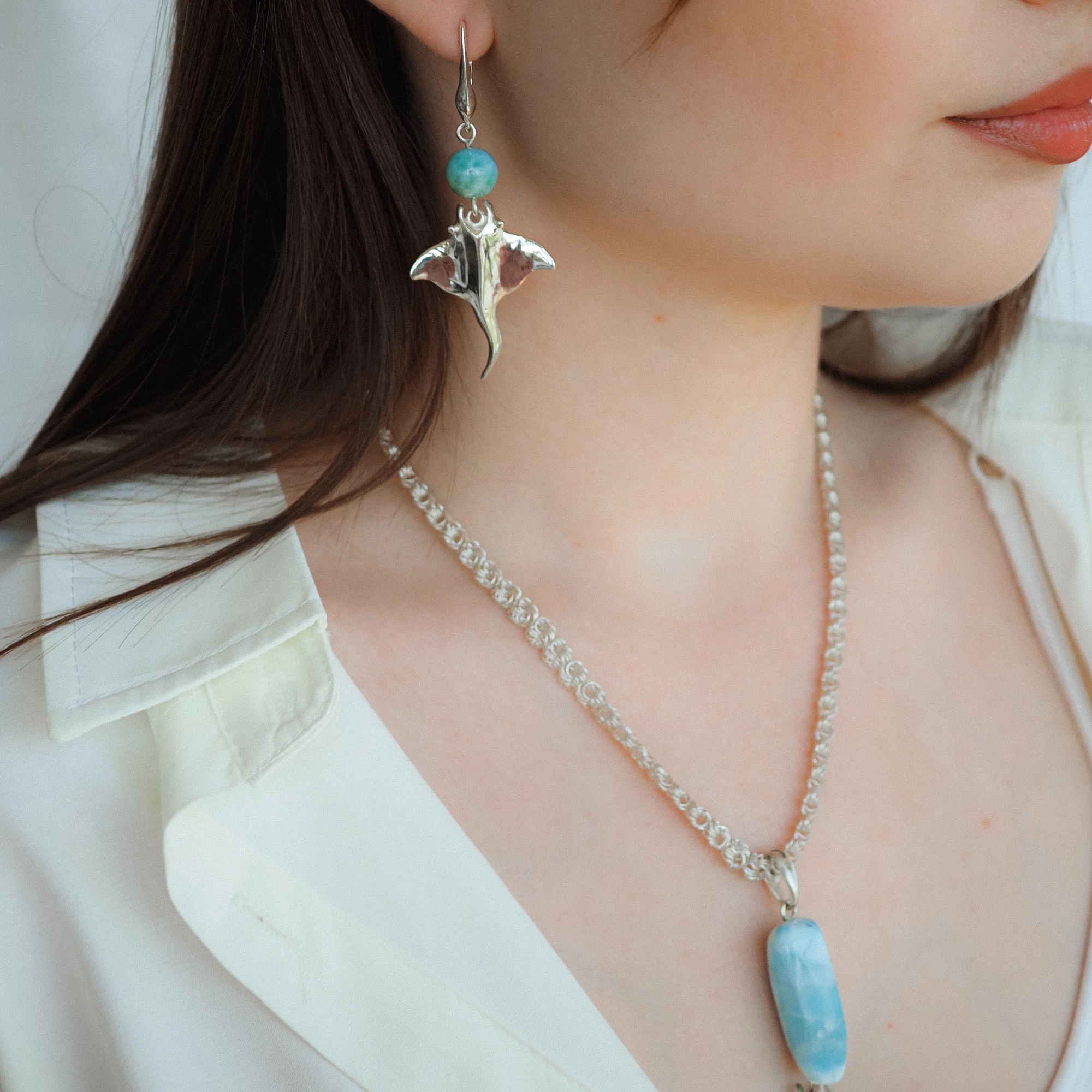Серьги из Ларимара