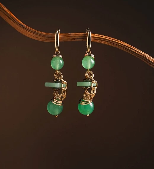 Серьги из Авантюрина №1