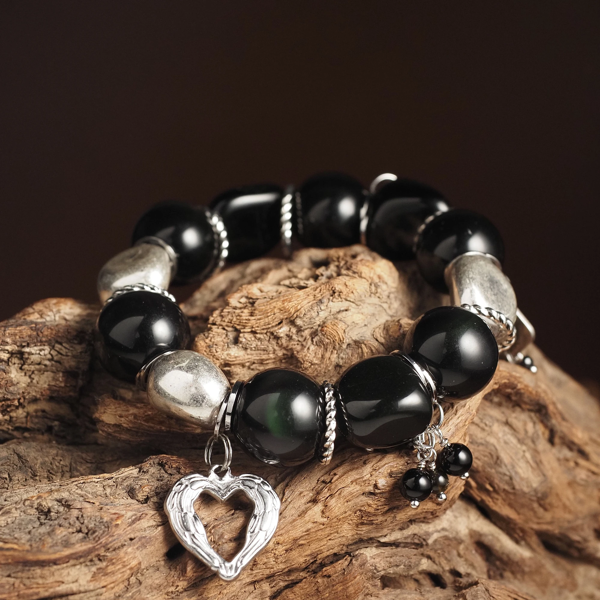 Браслет женский из Обсидиана