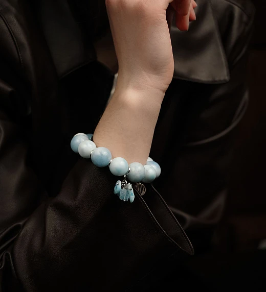 Браслет женский из Аквамарина и Ларимара