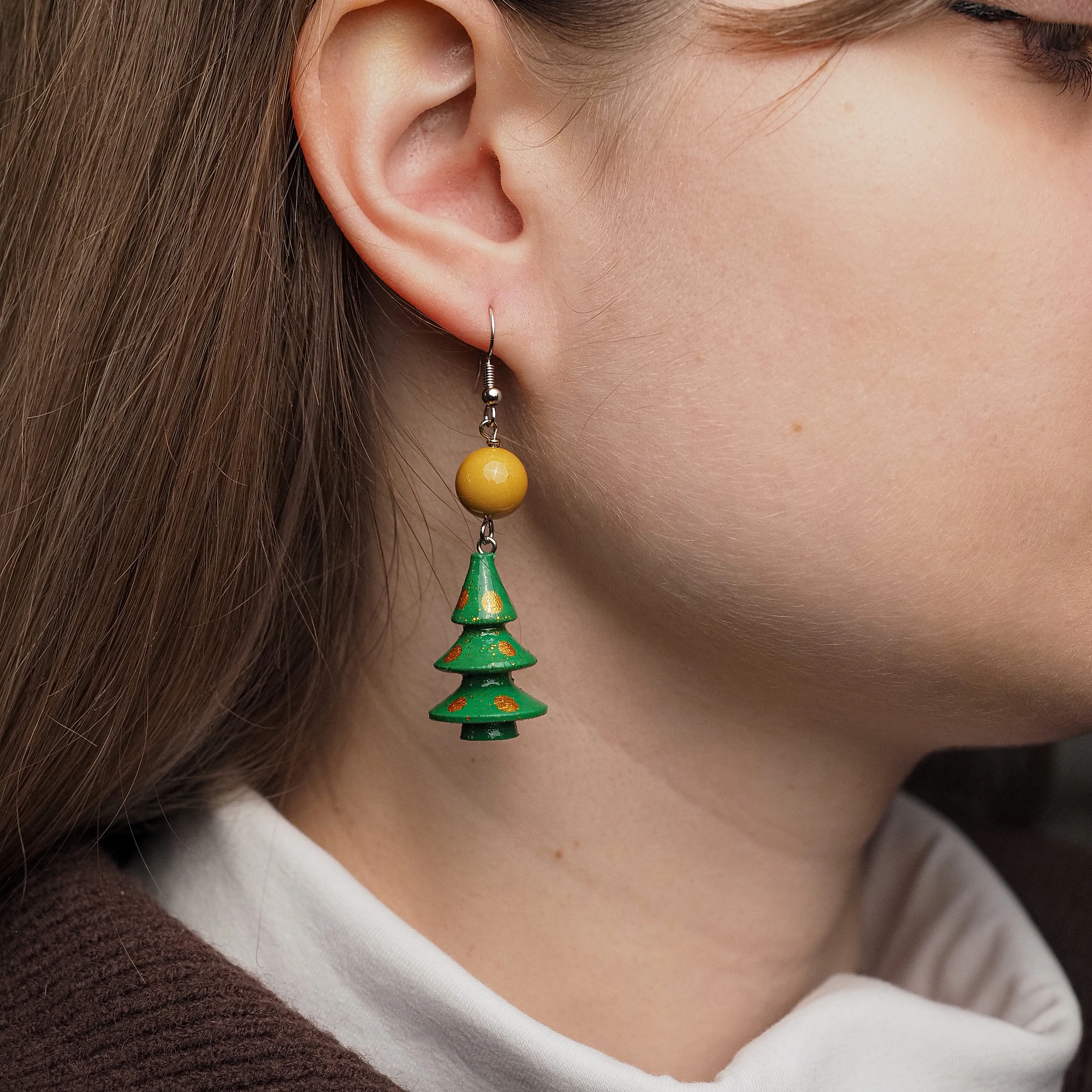 Серьги-елочки из Яшмы