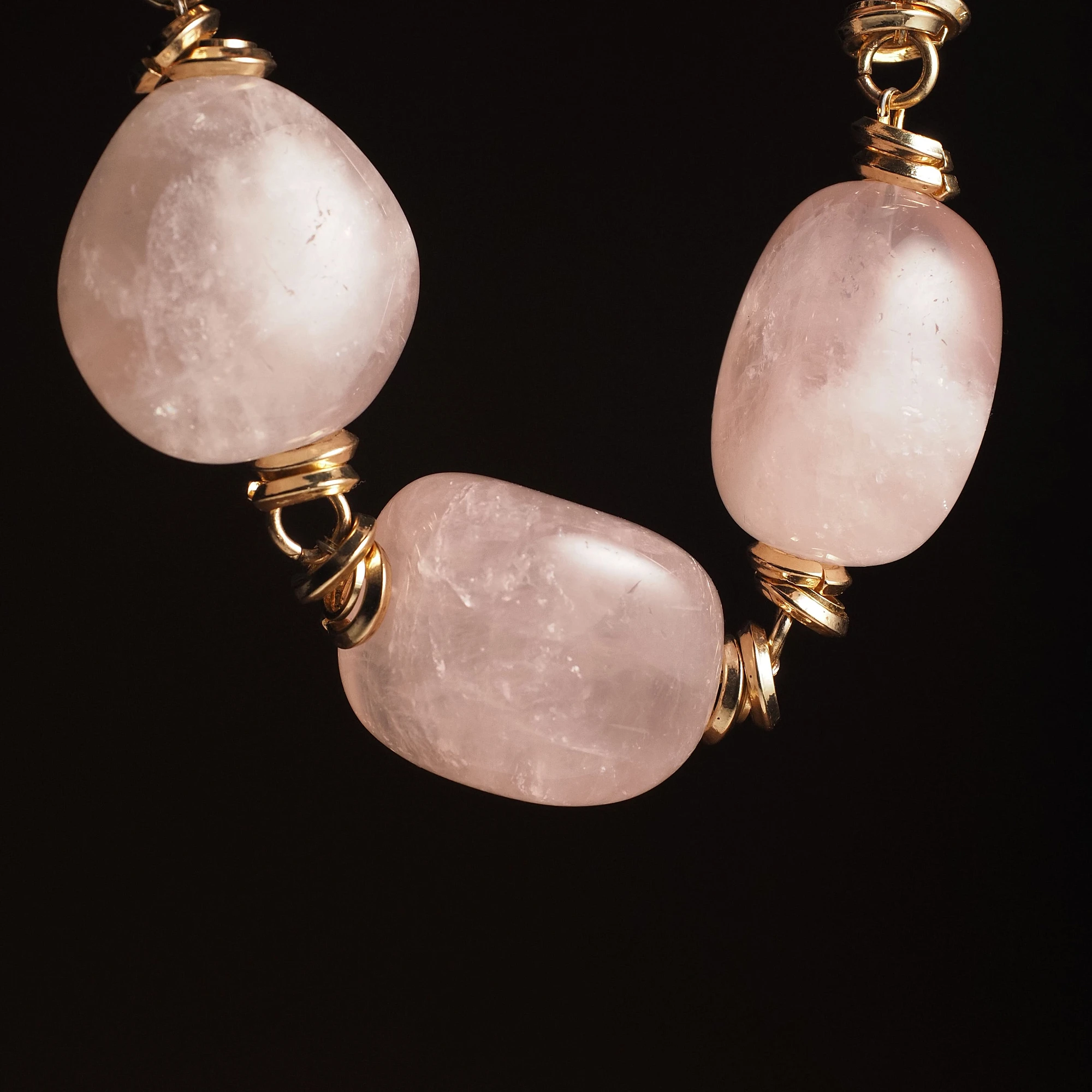 Чокер женский из Розового кварца №3