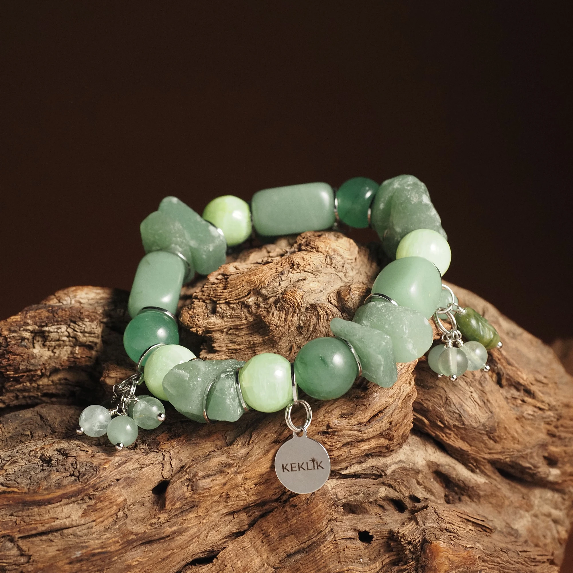 Браслет женский из Авантюрина и Оникса