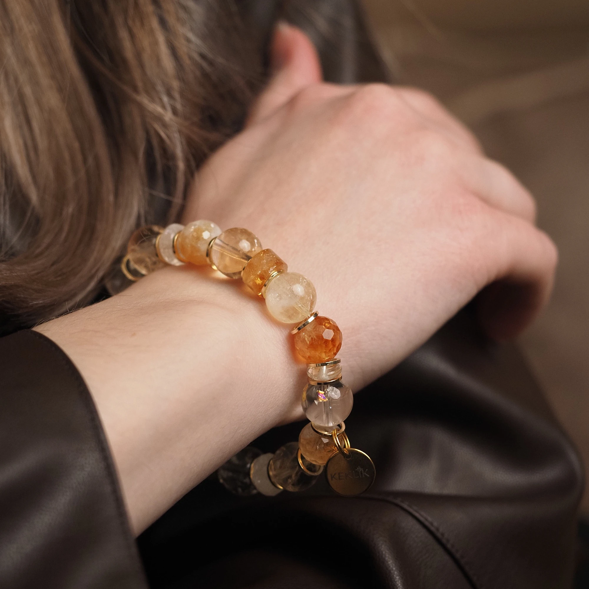 Браслет женский из Цитрина №1