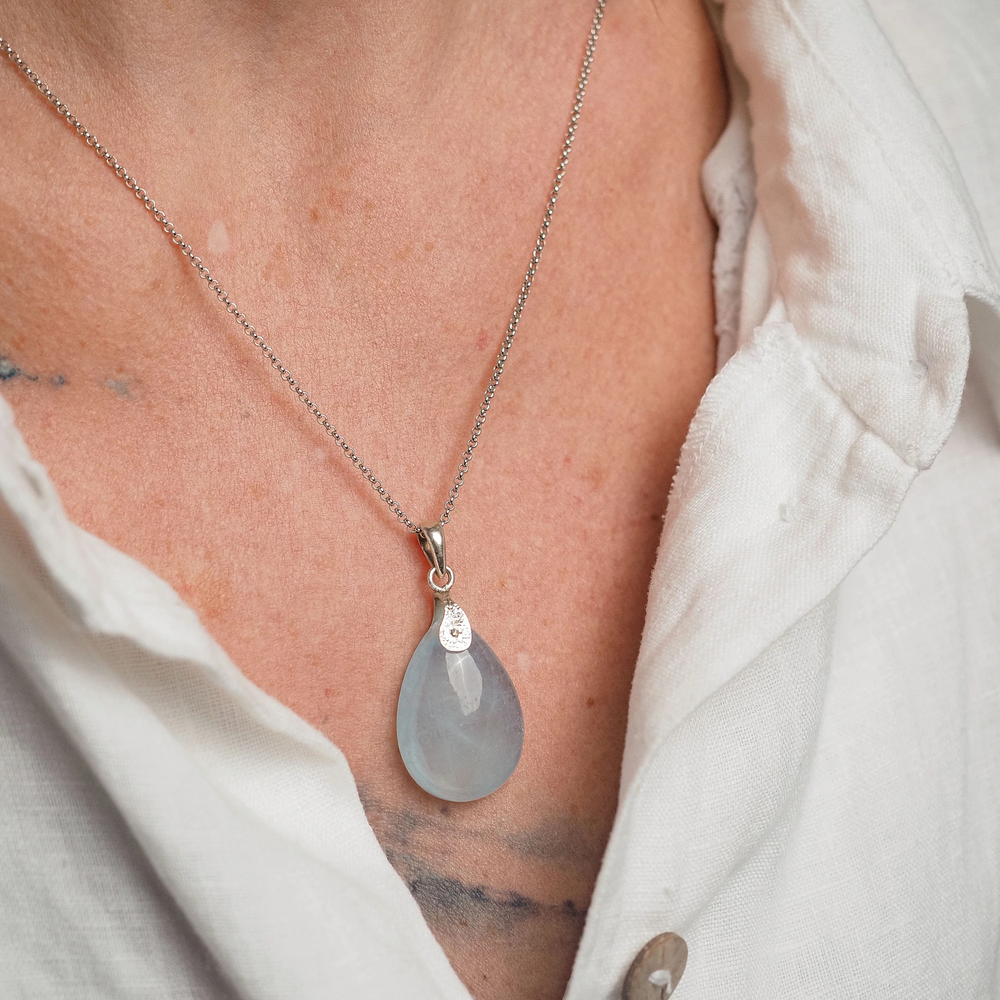 Кулон из Аквамарина с цепочкой №2