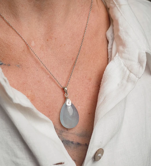 Кулон из Аквамарина с цепочкой №2