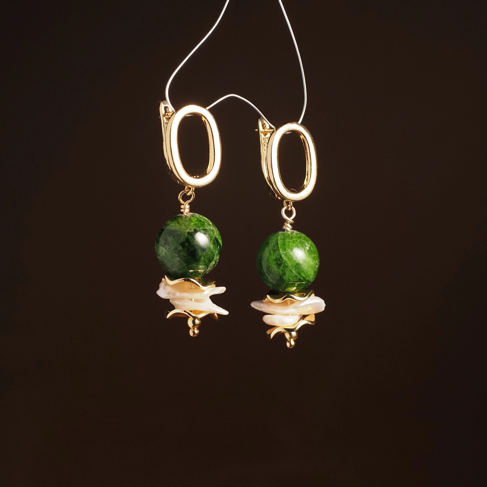 Серьги из Изумруда и Жемчуга