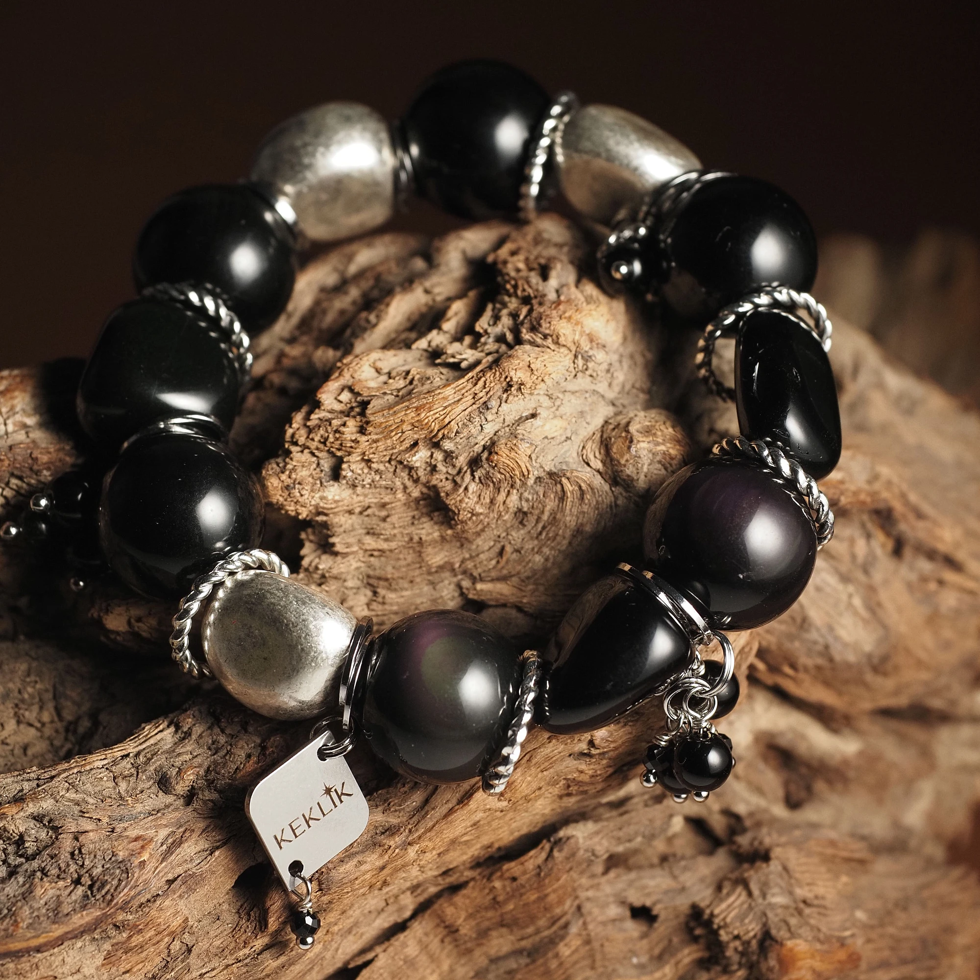 Браслет женский из Обсидиана