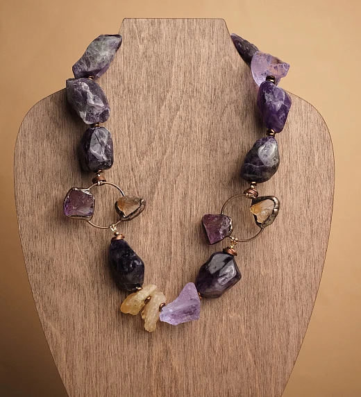 Колье из Аметиста и Цитрина