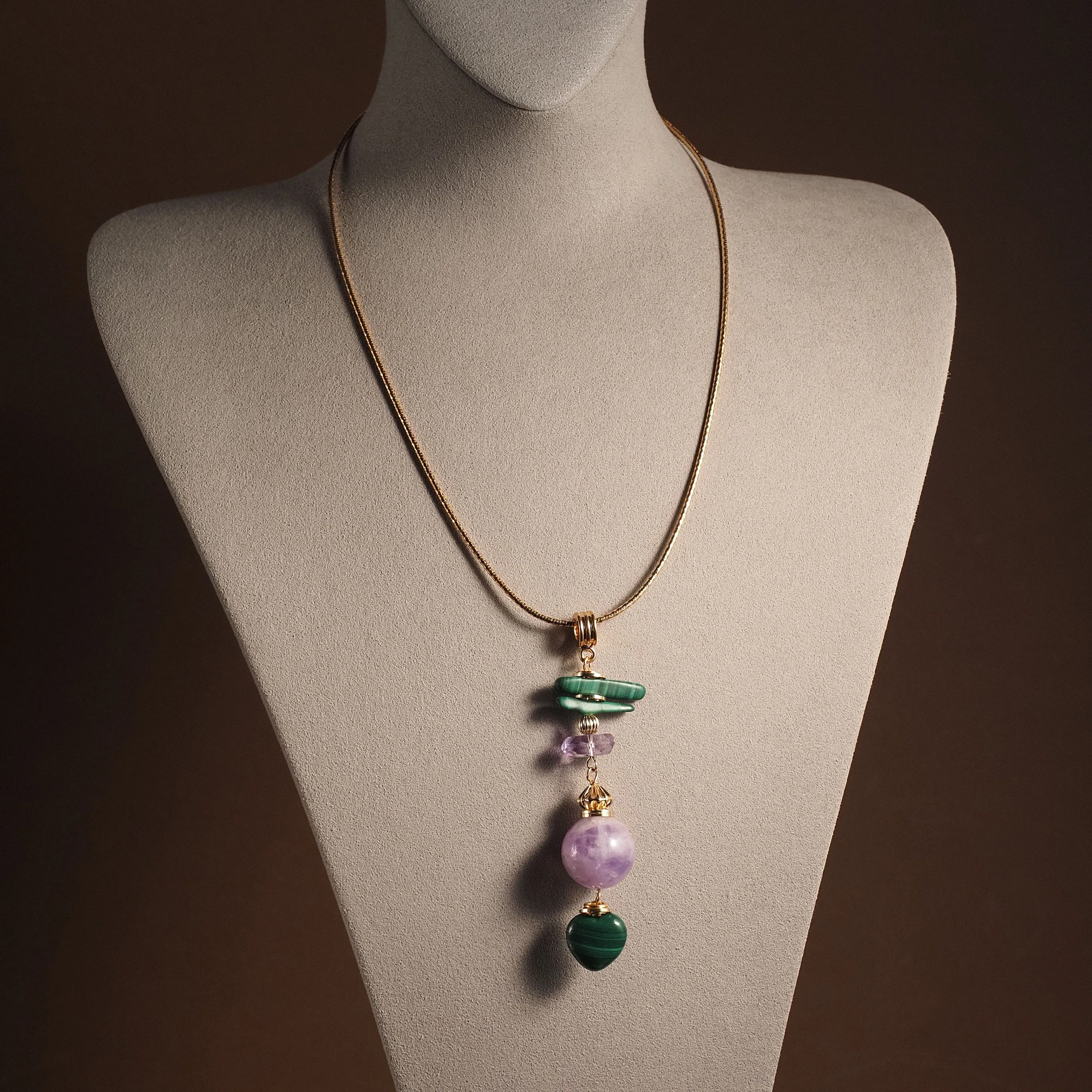 Подвеска из Аметиста и Малахита