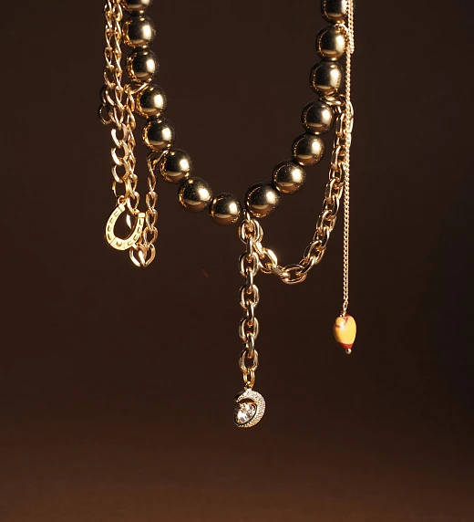 Чокер женский из Гематита №3