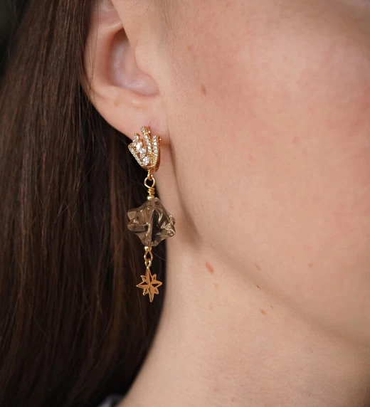 Серьги из Раухтопаза №1