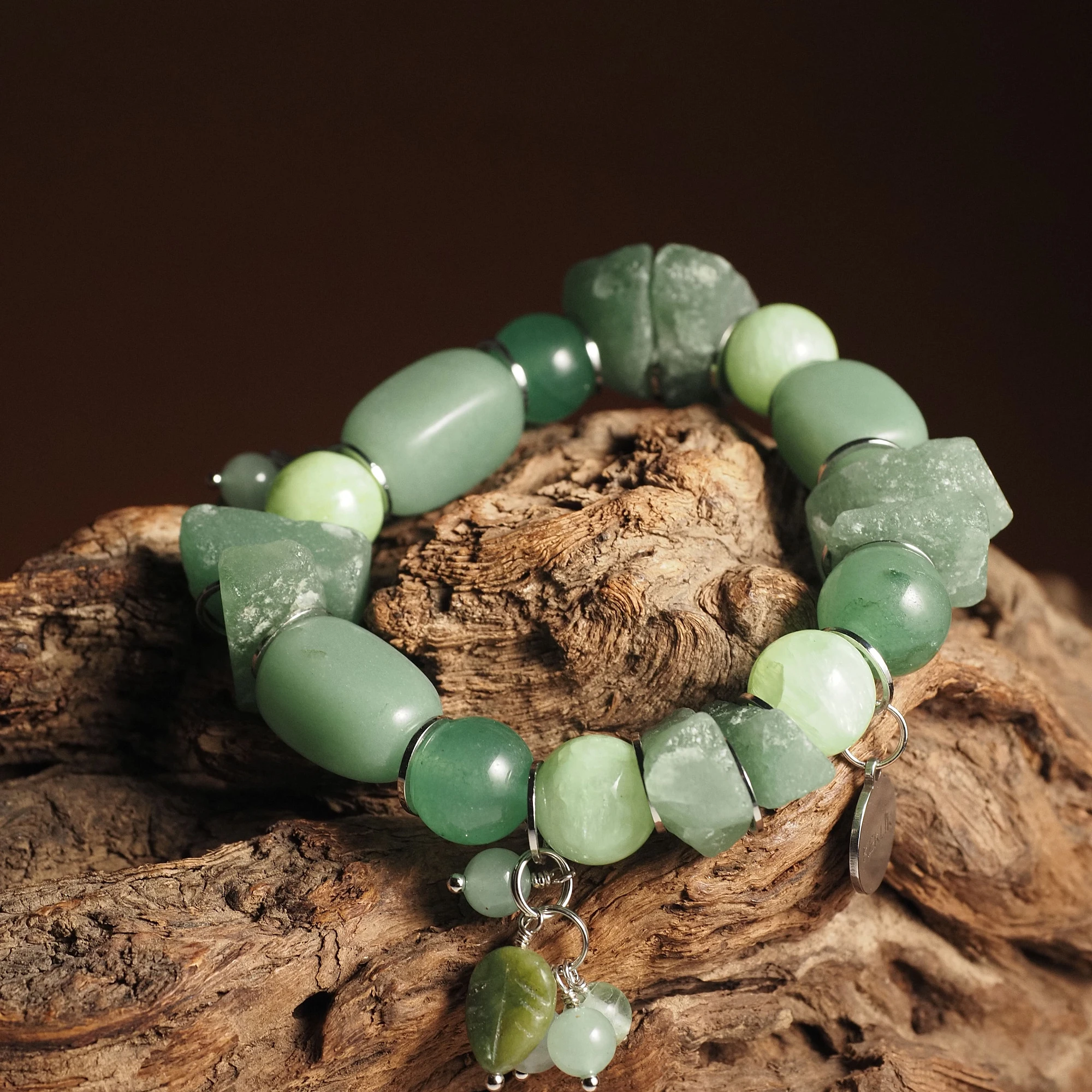 Браслет женский из Авантюрина и Оникса