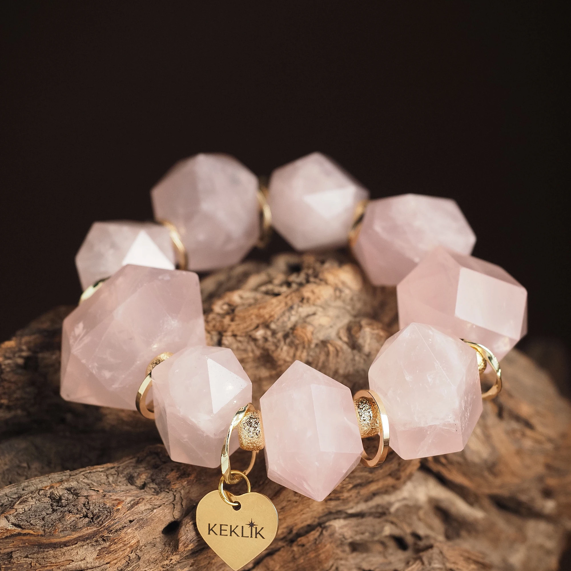 Браслет женский из Розового кварца №4