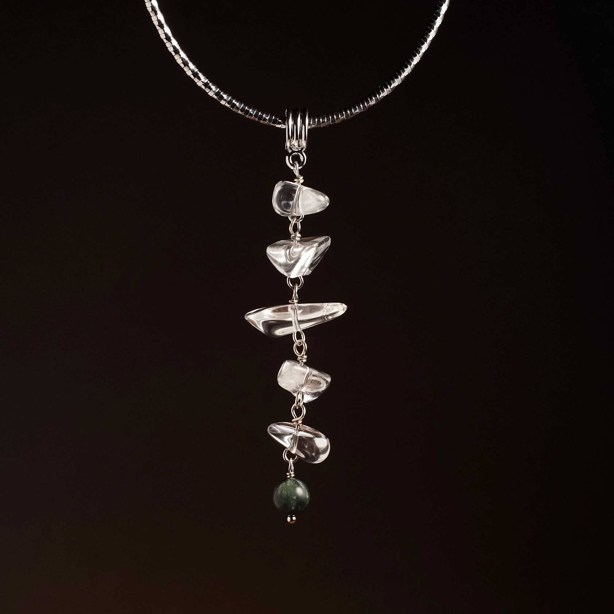 Подвеска из Горного хрусталя и Серафинита №2