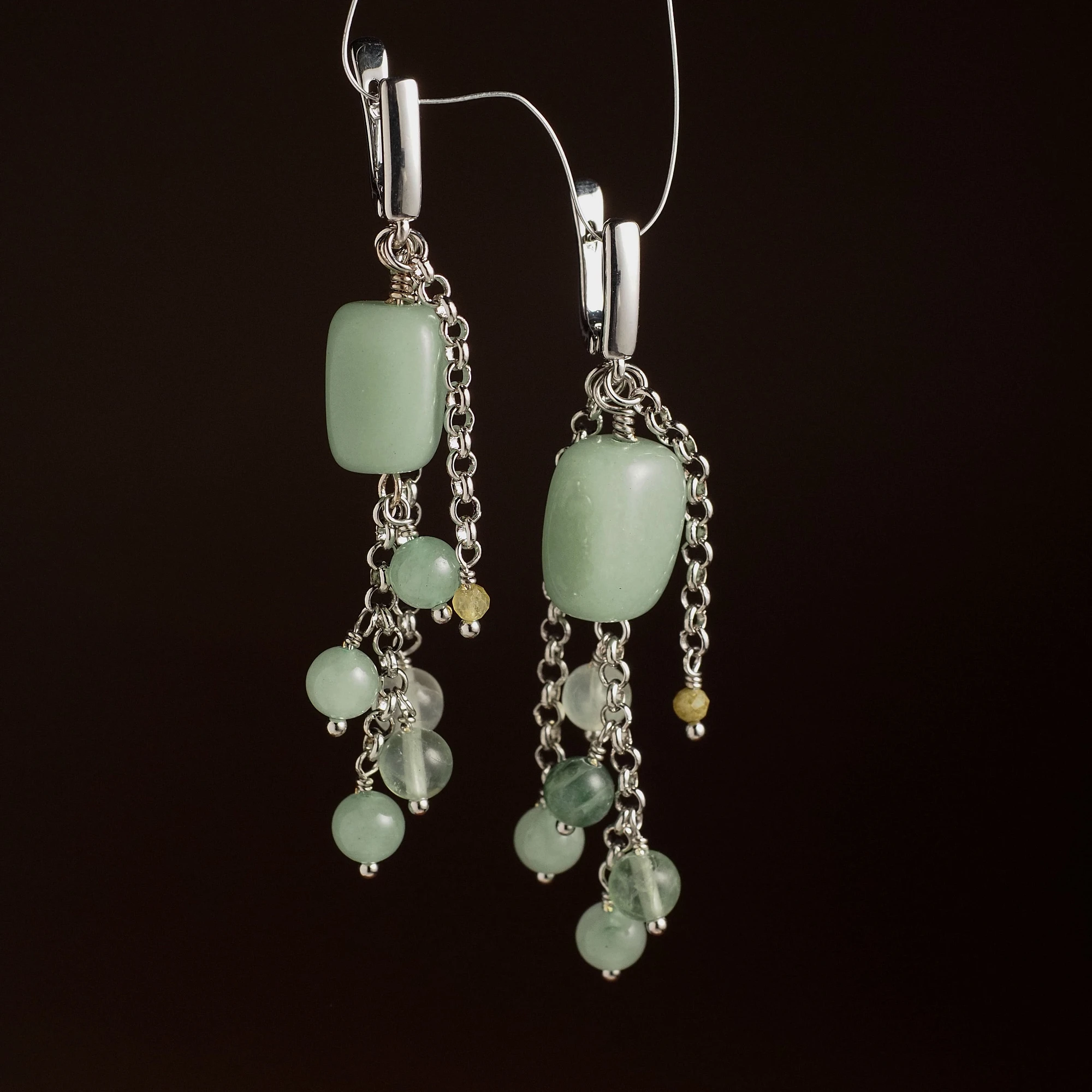 Серьги из Авантюрина №2