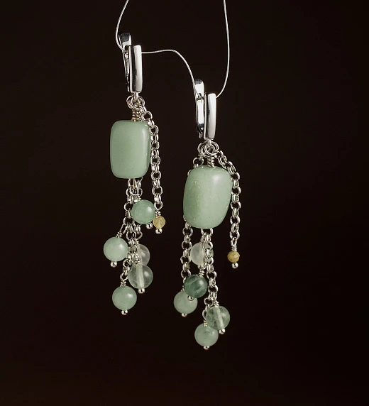 Серьги из Авантюрина №2