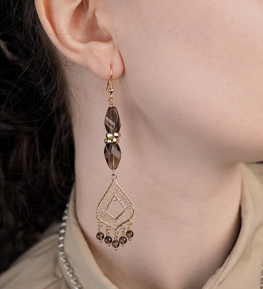 Серьги из Раухтопаза №5