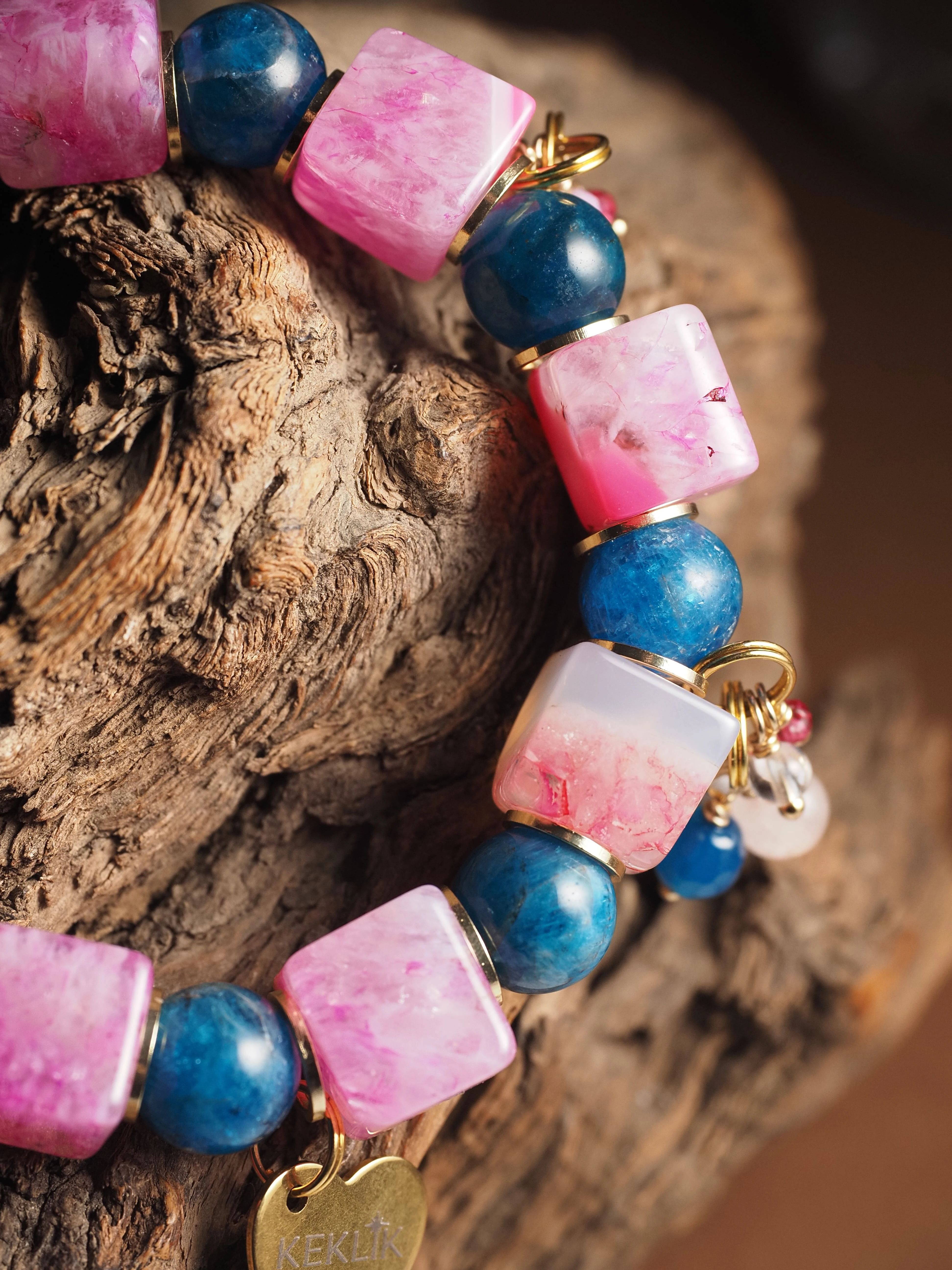 Браслет женский из Агата и Апатита