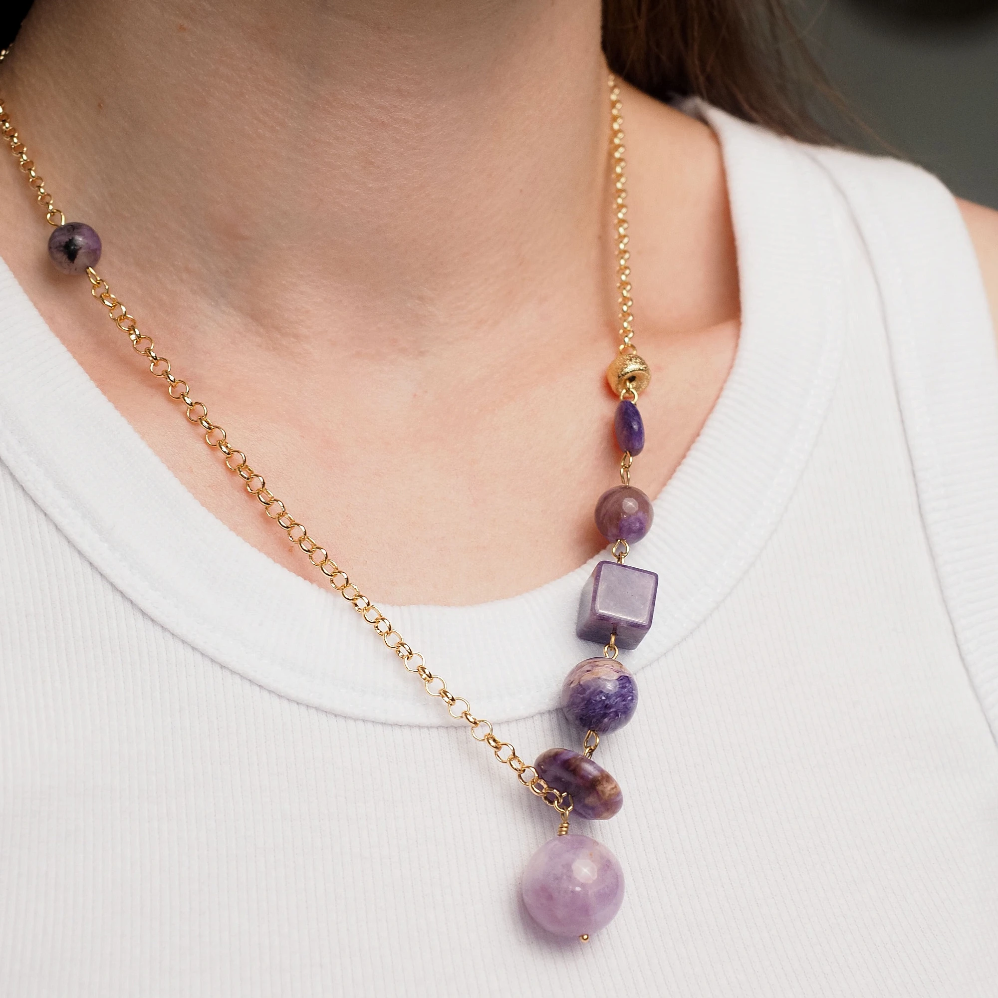 Подвеска из Аметиста и Чароита