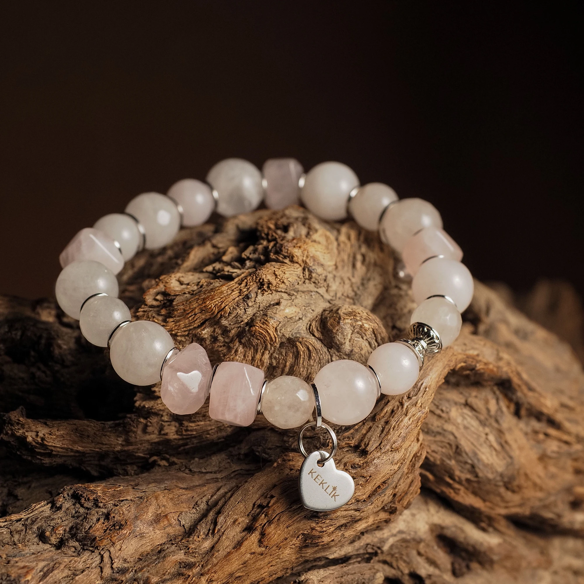 Браслет женский из Розового кварца №5