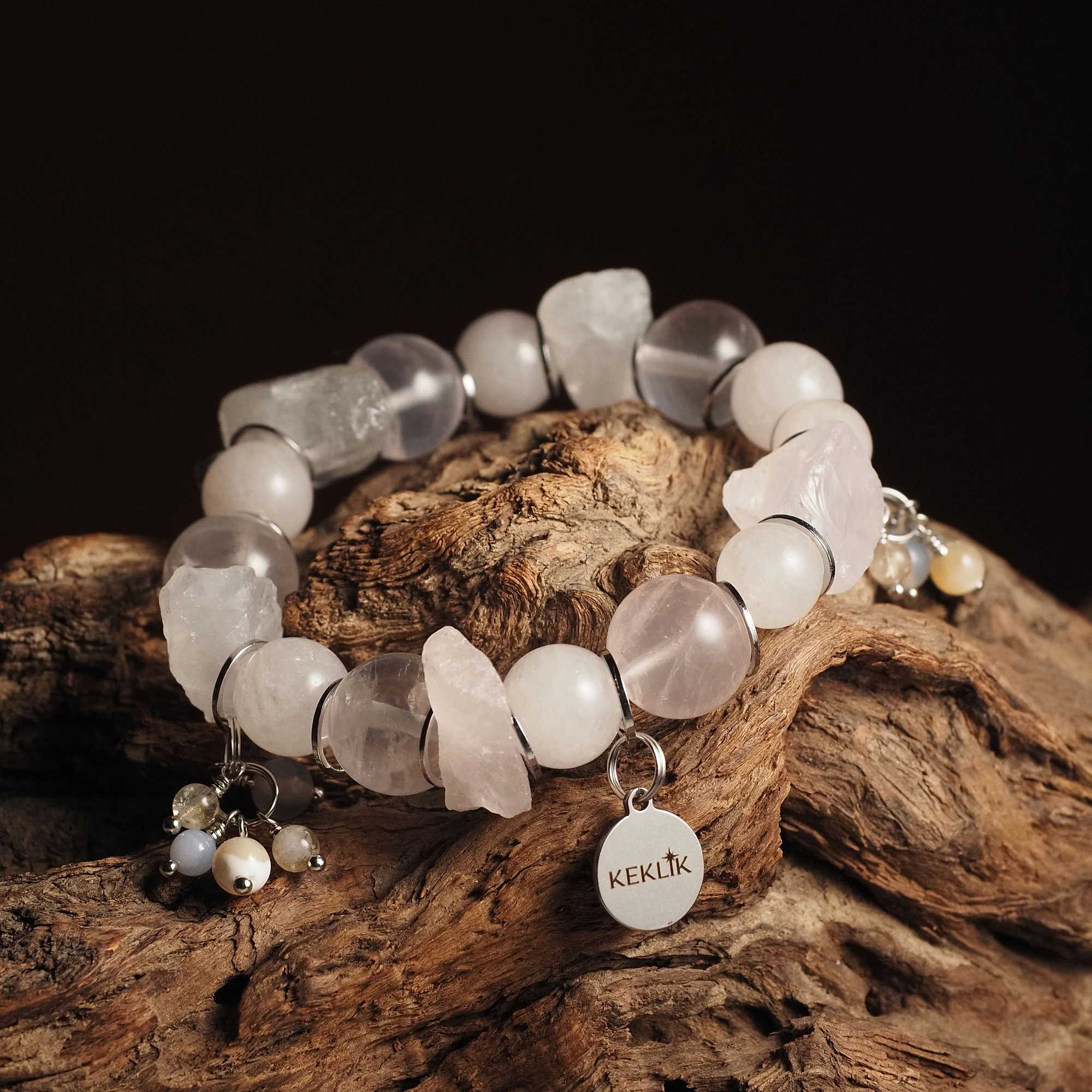 Браслет женский из Розового кварца №1