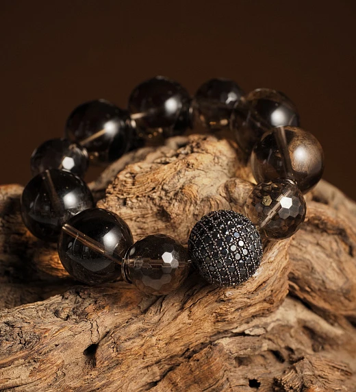 Браслет женский из Раухтопаза №16