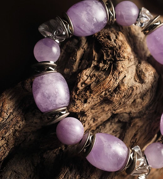 Браслет женский из Аметиста и Горного хрусталя №2