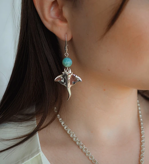 Серьги из Ларимара