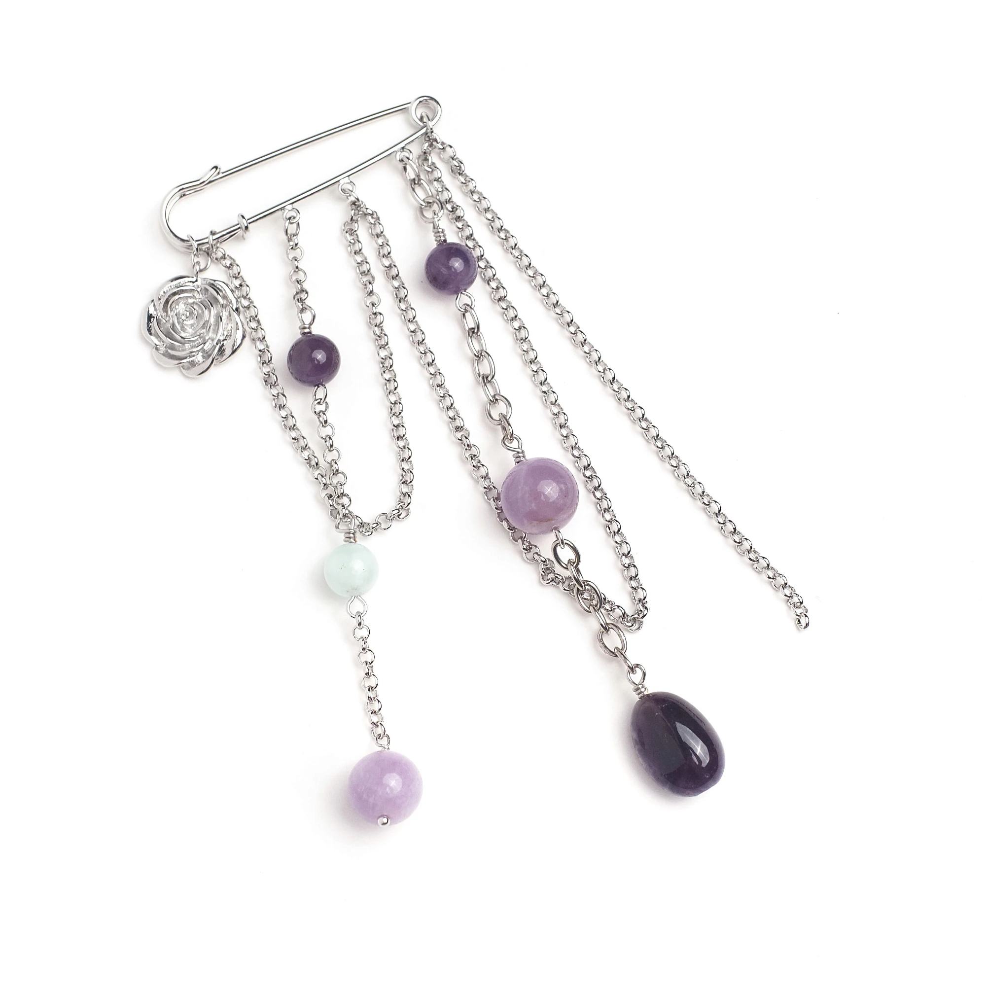 Булавочка из Аметиста и Диопсида