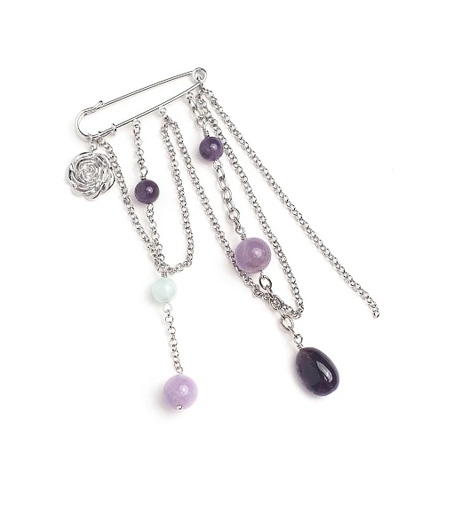 Булавочка из Аметиста и Диопсида