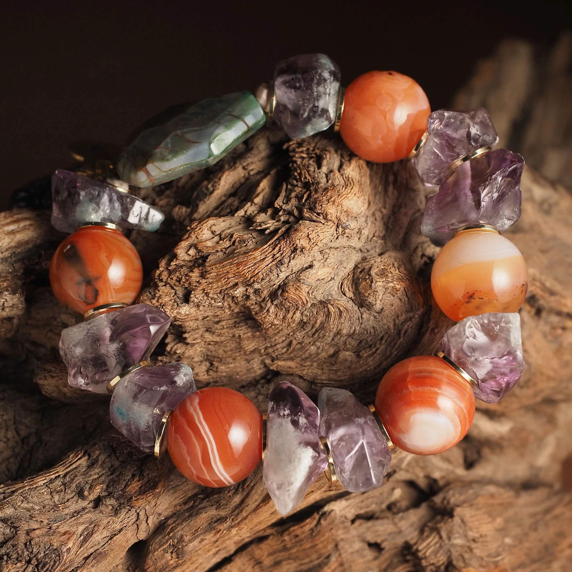 Браслет женский из Агата и Аметиста