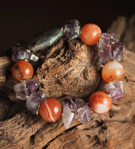 Браслет женский из Агата и Аметиста