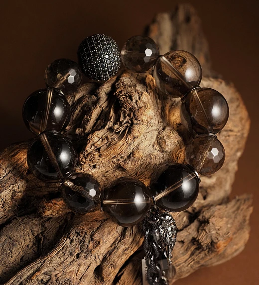 Браслет женский из Раухтопаза №16