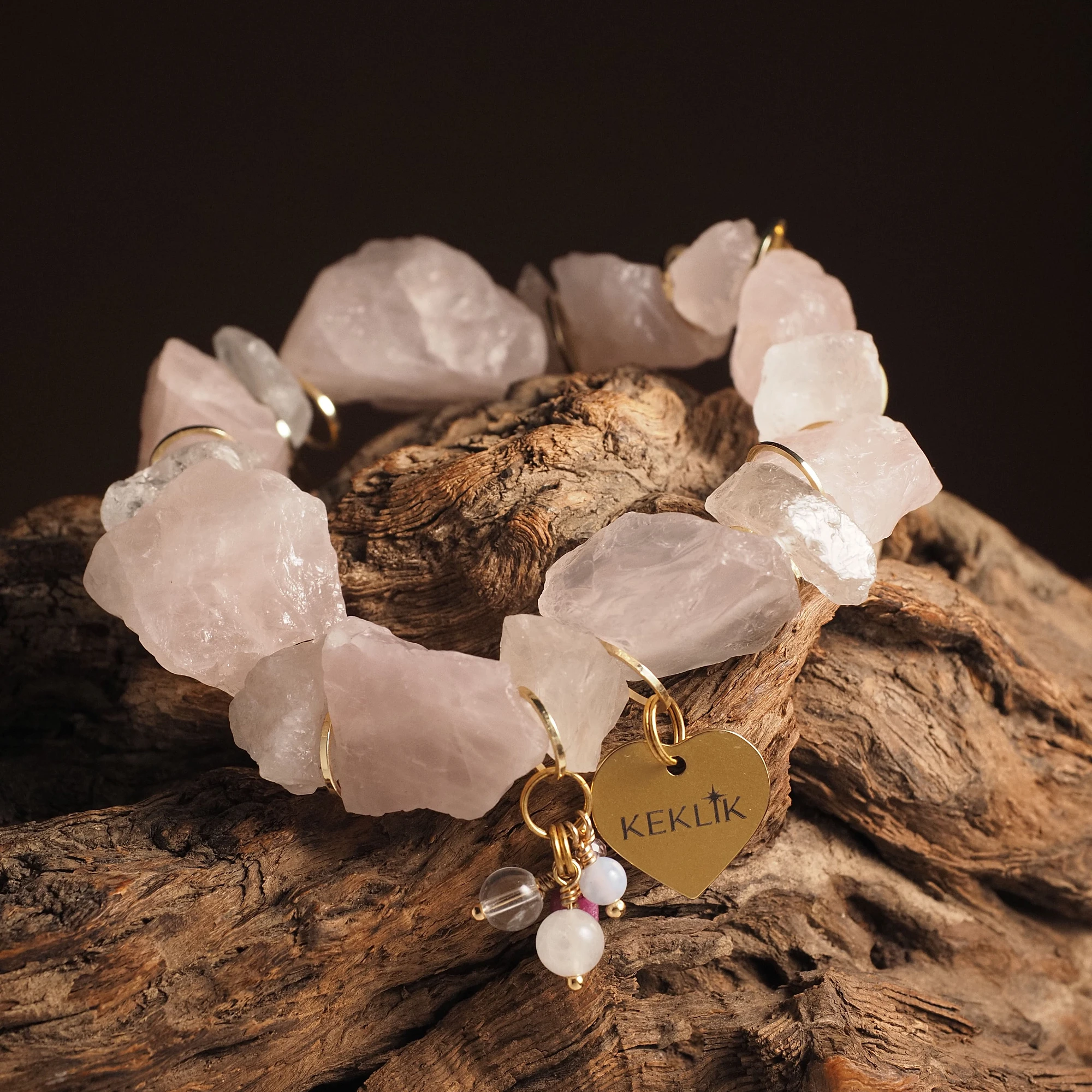 Браслет женский из Розового кварца №6