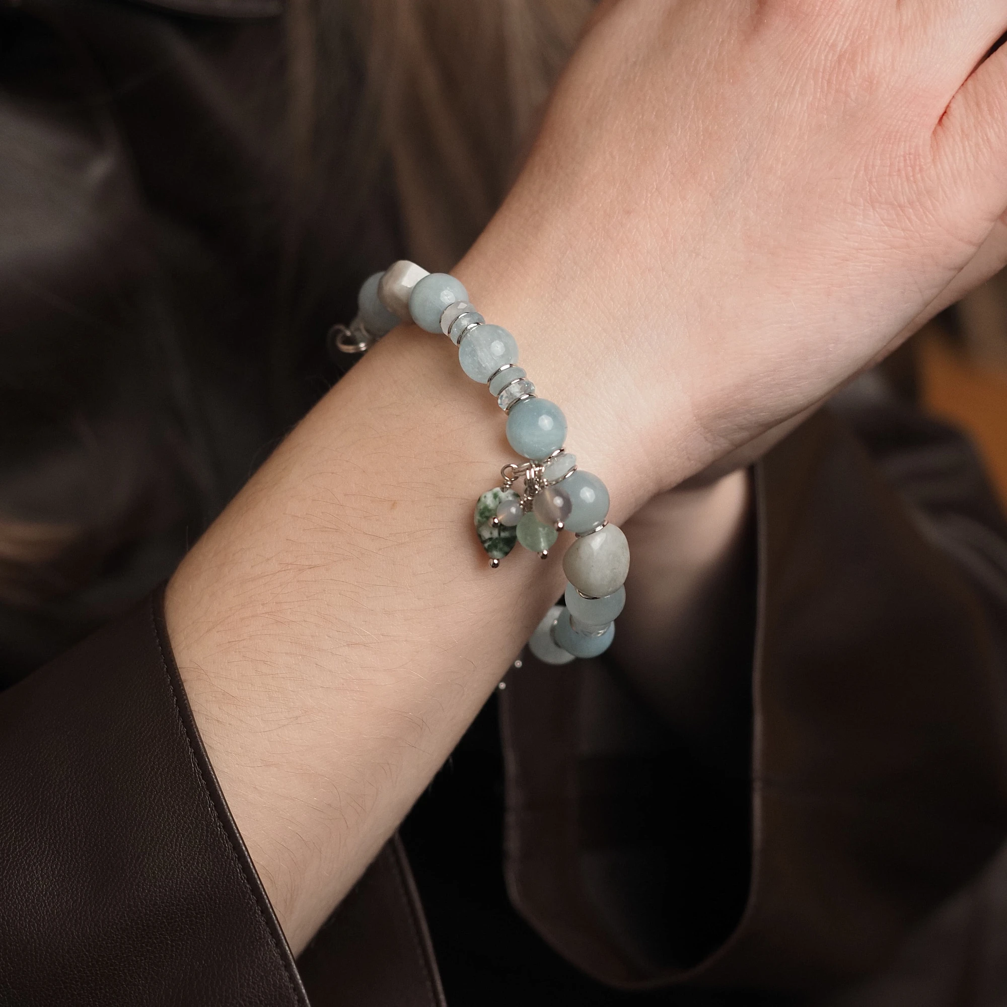 Браслет женский из Аквамарина №2