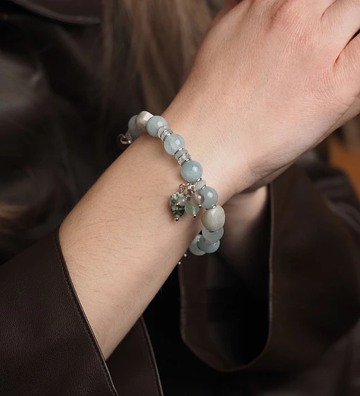Браслет женский из Аквамарина №2