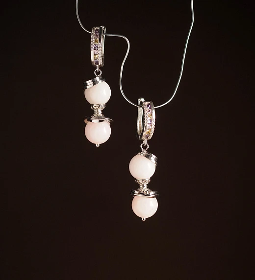 Серьги из Розового кварца