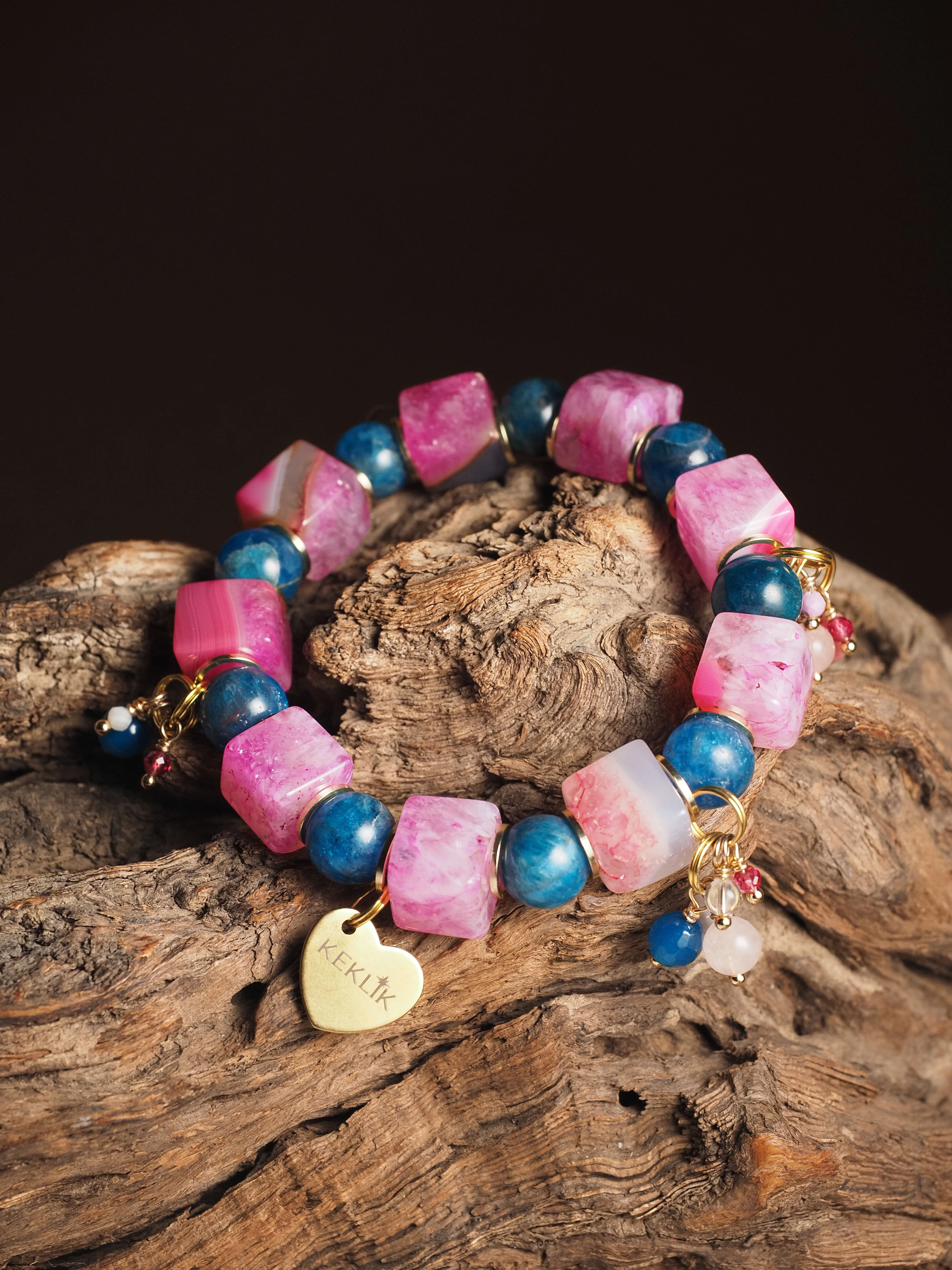 Браслет женский из Агата и Апатита