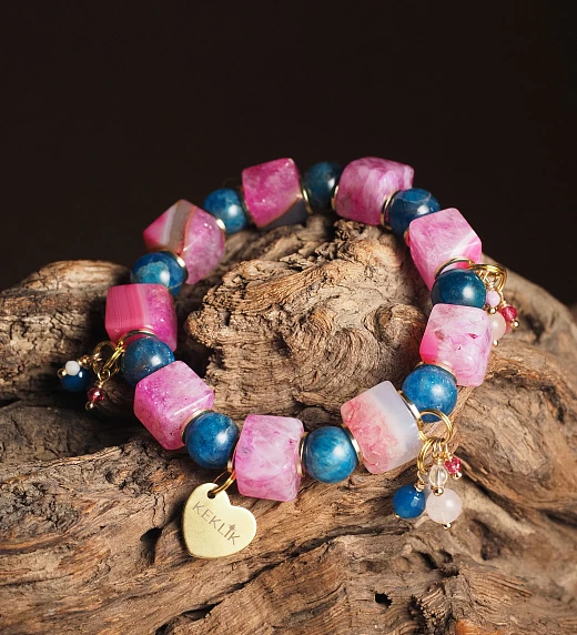 Браслет женский из Агата и Апатита