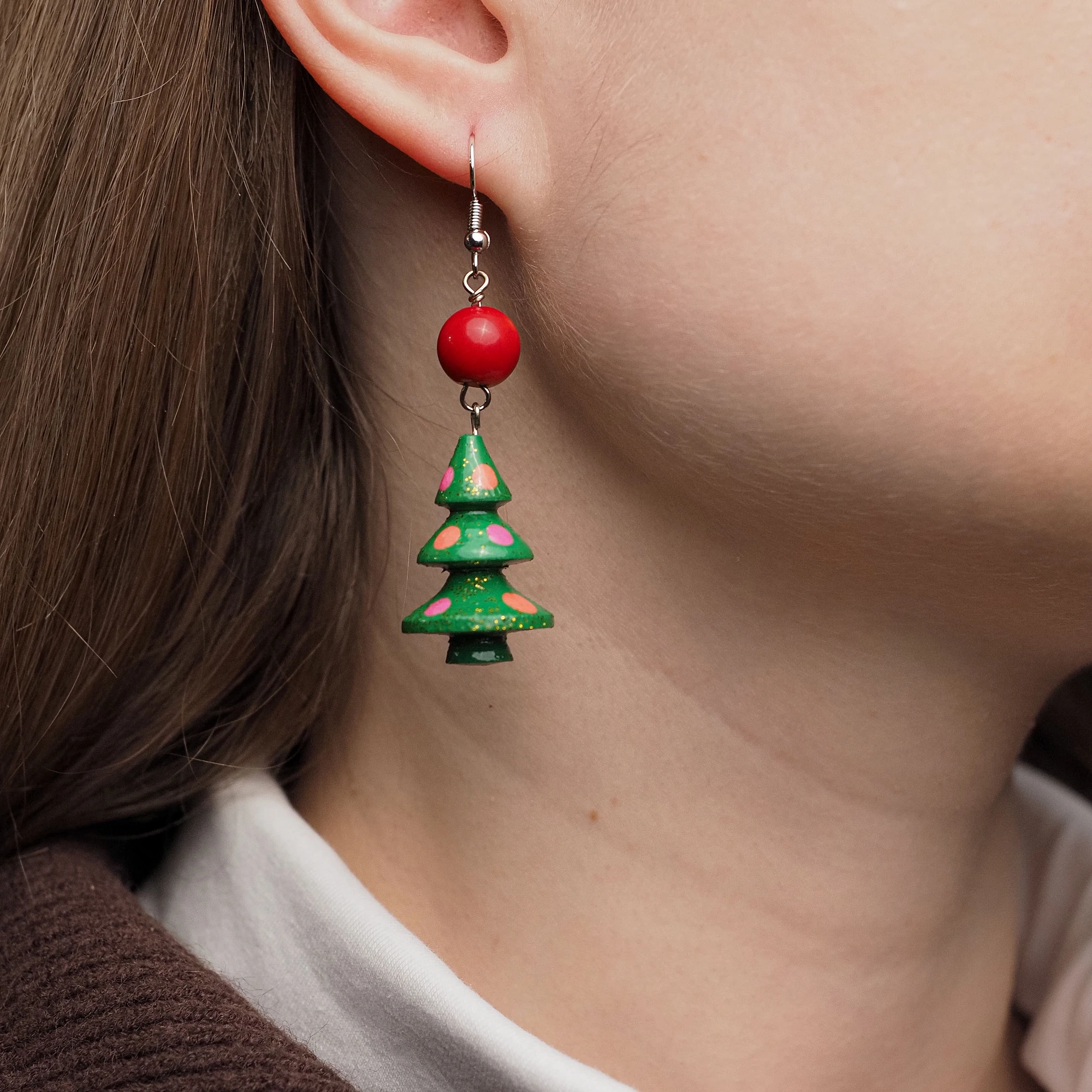 Серьги-елочки из Коралла
