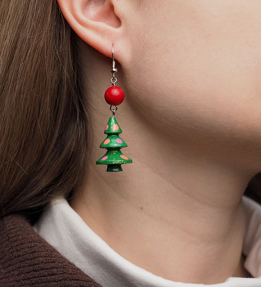 Серьги-елочки из Коралла