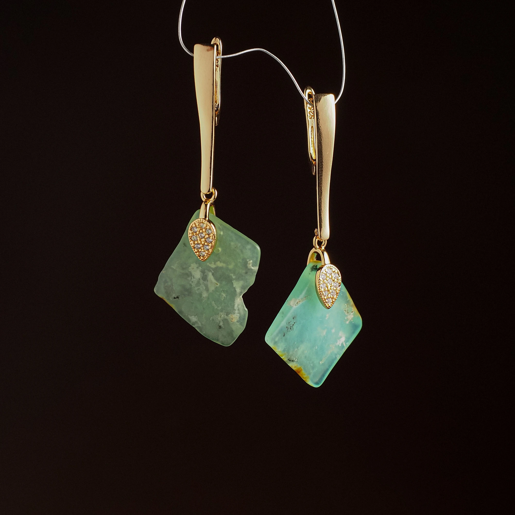 Серьги из Хризопраза