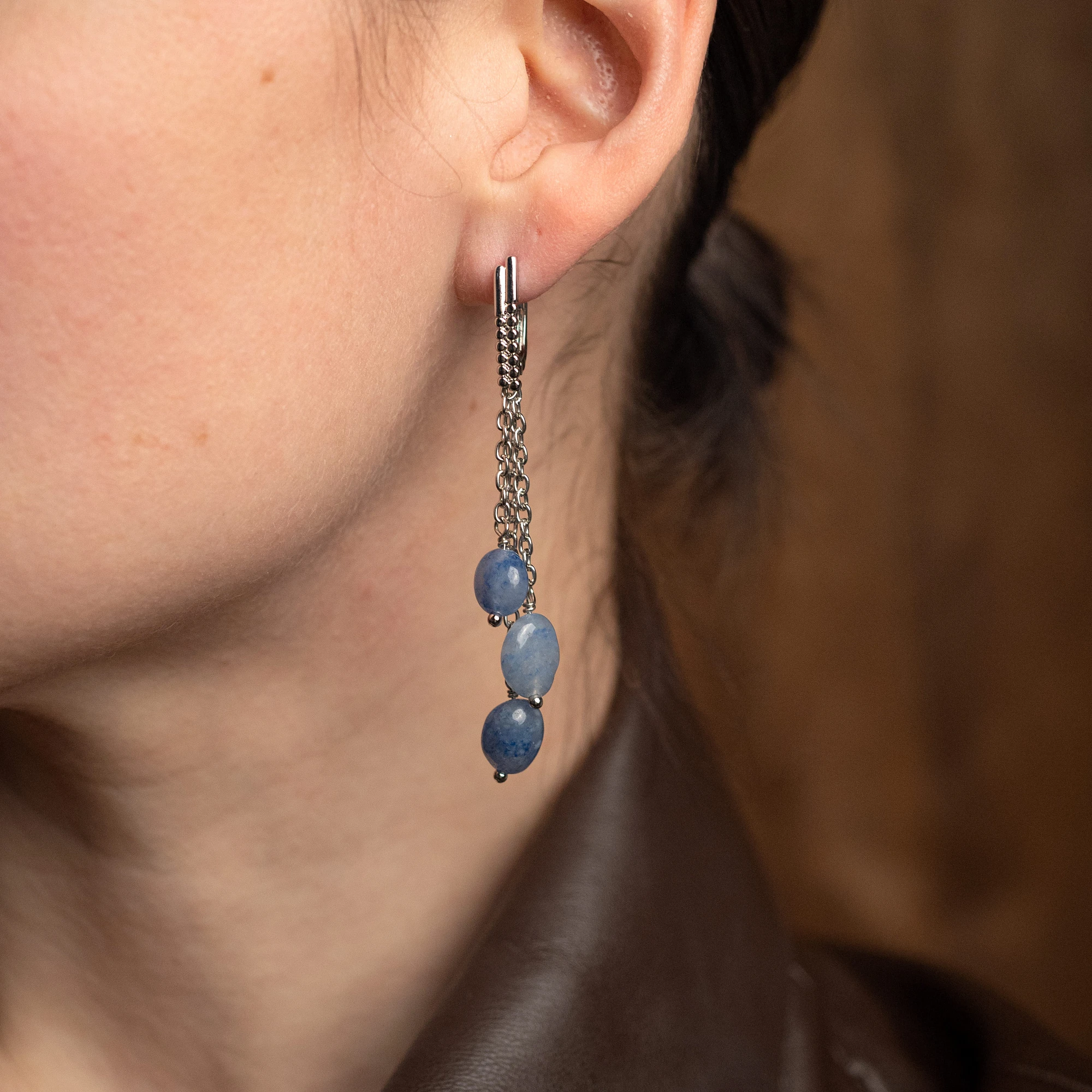 Серьги из синего Авантюрина