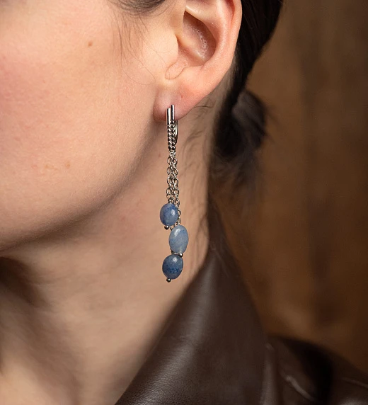 Серьги из синего Авантюрина