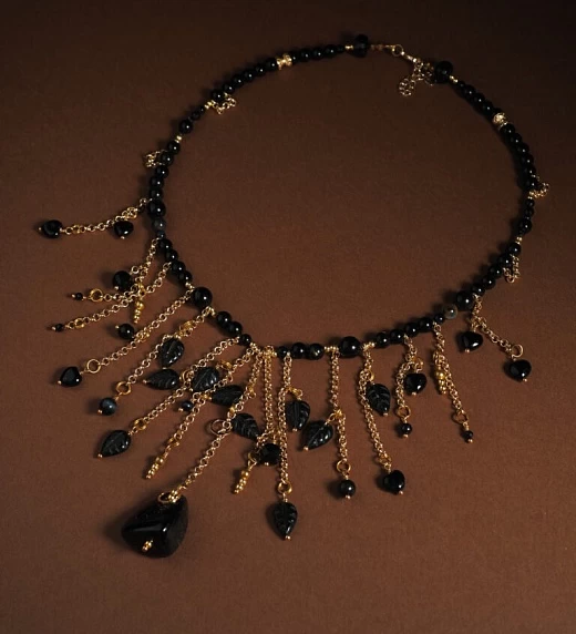 Чокер женский из Агата и Обсидиана