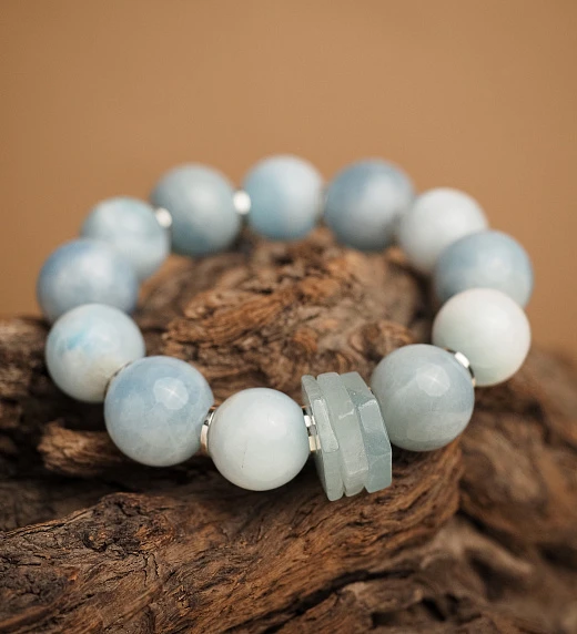 Браслет женский из Аквамарина и Ларимара