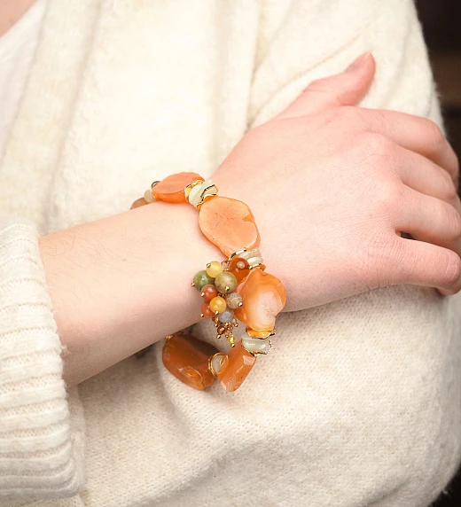 Браслет женский из Берилла и Сердолика